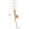 imageDeco 79 Aluminum Metal Textured Wall Sconce with Curved Shape 7quot x 7quot x 31quot GoldGold