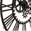 imageDeco 79 Antique Colonial Mesmerizing Metal Black Gear Clock 32quot DiameterBlack