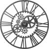 imageDeco 79 Antique Colonial Mesmerizing Metal Black Gear Clock 32quot DiameterBlack