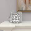 imageDeco 79 Ceramic Decorative Vase Centerpiece Vases with Varying Patterns set of 3 Flower Vases for Home Decoration 5quot x 5quot x 8quot Silver