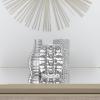 imageDeco 79 Ceramic Decorative Vase Centerpiece Vases with Varying Patterns set of 3 Flower Vases for Home Decoration 5quot x 5quot x 8quot Silver