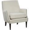 imageDeco 79 Fabric Tufted Accent Chair with Studded Accents 29quot x 32quot x 34quot Beige