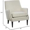 imageDeco 79 Fabric Tufted Accent Chair with Studded Accents 29quot x 32quot x 34quot Beige