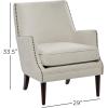 imageDeco 79 Fabric Tufted Accent Chair with Studded Accents 29quot x 32quot x 34quot Beige