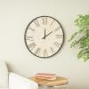 imageDeco 79 Farmhouse Wood Square Wall Clock 24quot x 2quot x 24quot WhiteBrown