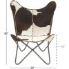 imageDeco 79 Leather Handmade Butterfly Chair with Black Stand 29quot x 30quot x 36quot White