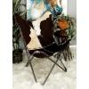 imageDeco 79 Leather Handmade Butterfly Chair with Black Stand 29quot x 30quot x 36quot White