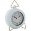 imageDeco 79 Metal Decorative Clock Mantel Clock with Gold Accents Tabletop Clock 6quot x 3quot x 9quot GrayBlue