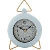 imageDeco 79 Metal Decorative Clock Mantel Clock with Gold Accents Tabletop Clock 6quot x 3quot x 9quot GrayBlue