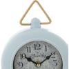 imageDeco 79 Metal Decorative Clock Mantel Clock with Gold Accents Tabletop Clock 6quot x 3quot x 9quot GrayBlue