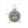 imageDeco 79 Metal Decorative Clock Mantel Clock with Gold Accents Tabletop Clock 6quot x 3quot x 9quot GrayGray
