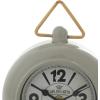 imageDeco 79 Metal Decorative Clock Mantel Clock with Gold Accents Tabletop Clock 6quot x 3quot x 9quot GrayGray