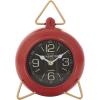 imageDeco 79 Metal Decorative Clock Mantel Clock with Gold Accents Tabletop Clock 6quot x 3quot x 9quot GrayRed