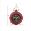 imageDeco 79 Metal Decorative Clock Mantel Clock with Gold Accents Tabletop Clock 6quot x 3quot x 9quot GrayRed
