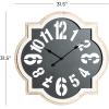 imageDeco 79 Metal Decorative Quatrefoil Wall Clock for Home and Room 32quot x 2quot x 32quot Black