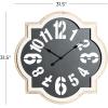 imageDeco 79 Metal Decorative Quatrefoil Wall Clock for Home and Room 32quot x 2quot x 32quot Black