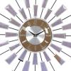 imageDeco 79 Metal Decorative Wall Clock Starburst Wall Clock for Home with Silver Accents Wall Clock for Room 22quot x 3quot x 22quot Brown