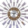 imageDeco 79 Metal Decorative Wall Clock Starburst Wall Clock for Home with Silver Accents Wall Clock for Room 22quot x 3quot x 22quot Brown