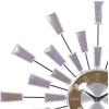 imageDeco 79 Metal Decorative Wall Clock Starburst Wall Clock for Home with Silver Accents Wall Clock for Room 22quot x 3quot x 22quot Brown