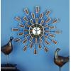 imageDeco 79 Metal Decorative Wall Clock Starburst Wall Clock for Home with Silver Accents Wall Clock for Room 22quot x 3quot x 22quot Brown
