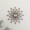 imageDeco 79 Metal Decorative Wall Clock Starburst Wall Clock for Home with Silver Accents Wall Clock for Room 22quot x 3quot x 22quot Brown