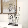 imageDeco 79 Metal Floral Decorative Sculpture Home Decor Statue with Loose Stones Accent Figurine 14quot x 5quot x 31quot Black