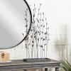 imageDeco 79 Metal Floral Decorative Sculpture Home Decor Statue with Loose Stones Accent Figurine 14quot x 5quot x 31quot Black