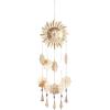 imageDeco 79 Metal Floral Sun and Flowers Windchime with Glass Beads and Cone Bells 11quot x 1quot x 32quot Gold