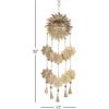 imageDeco 79 Metal Floral Sun and Flowers Windchime with Glass Beads and Cone Bells 11quot x 1quot x 32quot Gold