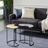 imageDeco 79 Metal Leaf Accent Table Set of 2 20quot 20quotH Black
