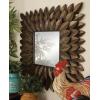 imageDeco 79 Metal Leaf Room Wall Mirror Radial Entryway Mirror Wall Mounted Mirror 30quot x 1quot x 30quot Brown