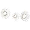 imageDeco 79 Metal Room Wall Mirror Starburst Entryway Mirrors Set of 3 Wall Mounted Mirrors 16quot 15quot 12quotD GoldGold