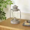 imageDeco 79 Metal Scroll Indoor Outdoor Candle Lantern Decorative Lantern Candle Holder with Arched Handle Lantern 9quot x 8quot x 12quot BronzeBronze