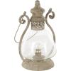 imageDeco 79 Metal Scroll Indoor Outdoor Candle Lantern Decorative Lantern Candle Holder with Arched Handle Lantern 9quot x 8quot x 12quot BronzeBronze