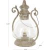 imageDeco 79 Metal Scroll Indoor Outdoor Candle Lantern Decorative Lantern Candle Holder with Arched Handle Lantern 9quot x 8quot x 12quot BronzeBronze