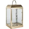 imageDeco 79 Metal Scroll Indoor Outdoor Candle Lantern Decorative Lantern Candle Holder with Arched Handle Lantern 9quot x 8quot x 12quot BronzeGold