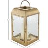 imageDeco 79 Metal Scroll Indoor Outdoor Candle Lantern Decorative Lantern Candle Holder with Arched Handle Lantern 9quot x 8quot x 12quot BronzeGold
