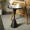 imageDeco 79 Metal Side End Accent Table Pedestal Base End Table with Mirrored Glass Top Side Table 16quot x 16quot x 24quot BlackBlack