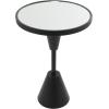 imageDeco 79 Metal Side End Accent Table Pedestal Base End Table with Mirrored Glass Top Side Table 16quot x 16quot x 24quot BlackBlack