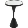 imageDeco 79 Metal Side End Accent Table Pedestal Base End Table with Mirrored Glass Top Side Table 16quot x 16quot x 24quot BlackBlack