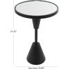 imageDeco 79 Metal Side End Accent Table Pedestal Base End Table with Mirrored Glass Top Side Table 16quot x 16quot x 24quot BlackBlack
