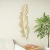 imageDeco 79 Polystone Bird Home Wall Decor Large Metallic Feather Wall Sculpture Wall Art 14quot x 2quot x 47quot Gold135L x 2W