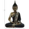 imageDeco 79 Polystone Buddha Decorative Sculpture Meditating Home Decor Statue with Engraved Carvings and Relief Detailing Accent Figurine 12quot x 6quot x 16quot Brass