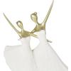 imageDeco 79 Polystone Dancer Decorative Sculpture Home Decor Statue with Black Square Base Accent Figurine 9quot x 4quot x 12quot GoldCream