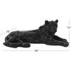 imageDeco 79 Polystone Leopard Decorative Sculpture Floor Home Decor Statue with Carved Faceted Diamond Exterior Accent Figurine 39quot x 19quot x 14quot BlackBlack
