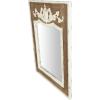 imageDeco 79 Rustic Wood Wall Mirror 43quotx33quot Brown WhiteBrown  White