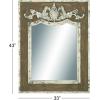 imageDeco 79 Rustic Wood Wall Mirror 43quotx33quot Brown WhiteBrown  White