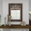 imageDeco 79 Rustic Wood Wall Mirror 43quotx33quot Brown WhiteBrown  White