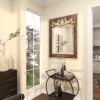 imageDeco 79 Rustic Wood Wall Mirror 43quotx33quot Brown WhiteBrown  White
