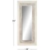 imageDeco 79 Rustic Wood Wall Mirror 43quotx33quot Brown WhiteWhite  Gray